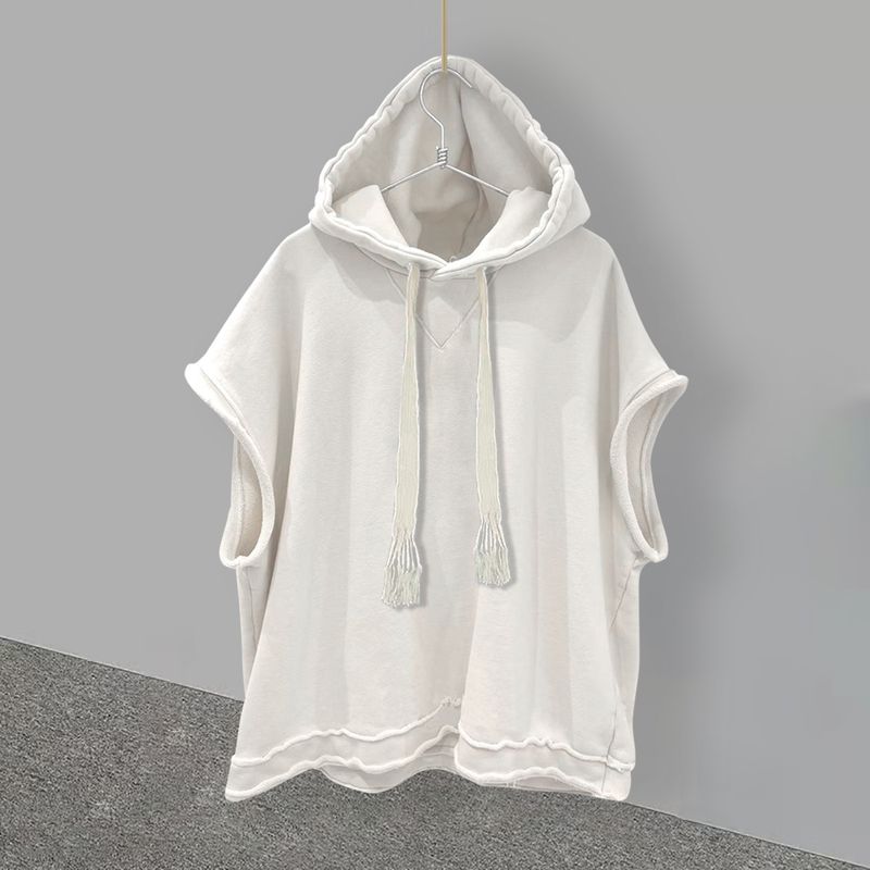 Roupas masculinas Moda Marca Cor sólida Sem mangas Camiseta Terno Masculino Verão Ins Trendy All Match Com capuz Meninos Colete Colete Com Bonito_voghion.com