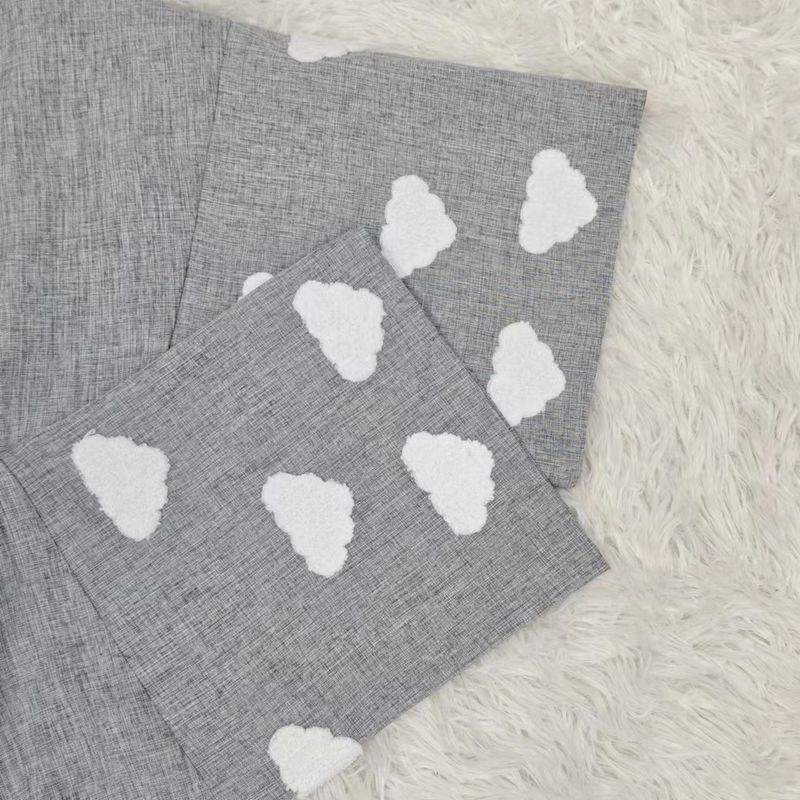Robe cardigan élégante avec broderie de nuages, mode dubaï turquie_voghion.com