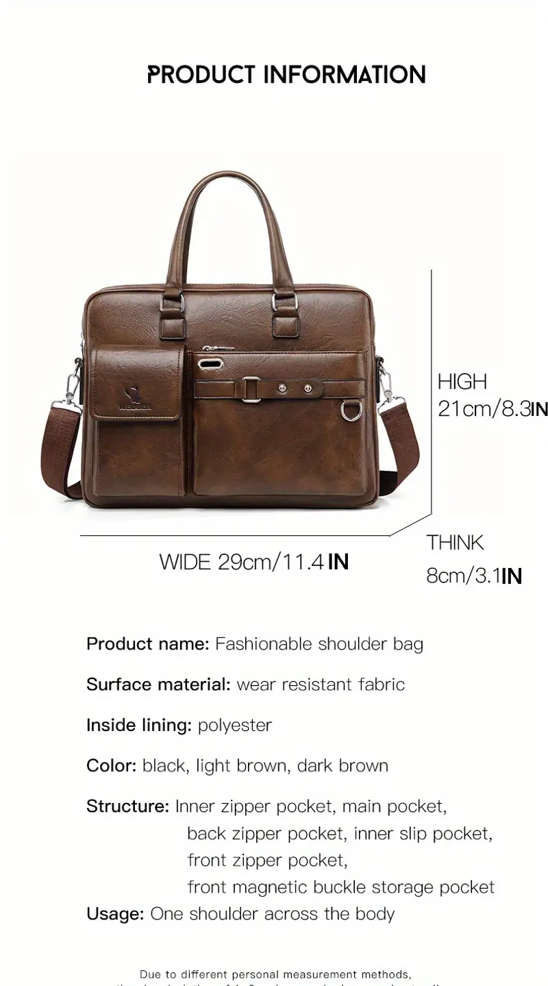 Sac à main d'affaires de luxe léger sac à bandoulière pour ordinateur de voyage d'affaires de grande capacité pour hommes sac à bandoulière en cuir imperméable pour hommes_voghion.com