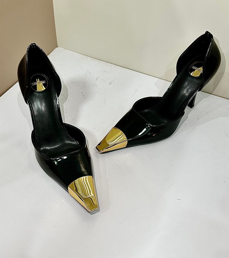 Hoge hakken dames stiletto hakken sandalen lente zomer nieuw metaal ijzer puntige dunne hoge hak enkele schoenen afslankend ondiepe mond gesloten teen achterkant_voghion.com