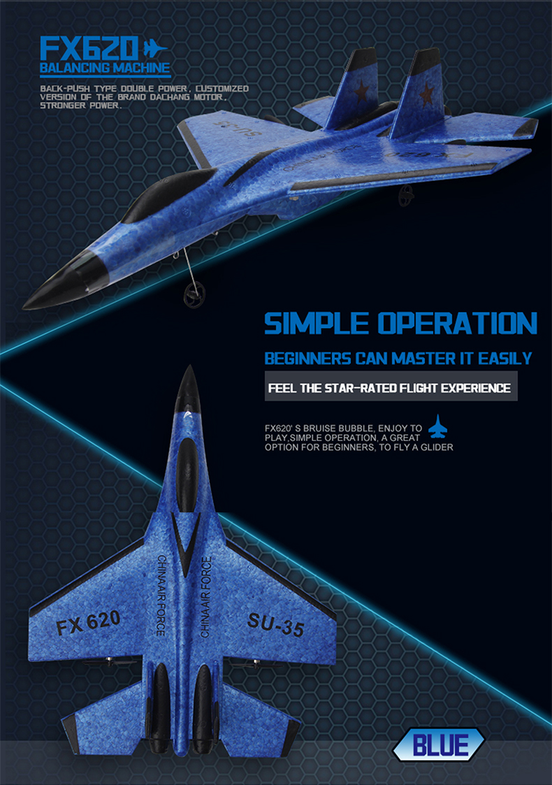 RC Foam Vliegtuig SU-35 Vliegtuig 2.4G Radio Control Zweefvliegtuig Afstandsbediening Gevechtsvliegtuig Zweefvliegtuig Vliegtuig Schuim Jongens Speelgoed voor Kinderen_voghion.com
