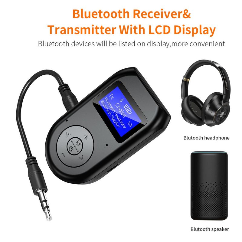 Nuovo adattatore Bluetooth 5.0 per trasmissione, ricezione e chiamata audio, tre in uno, per TV, giochi per computer e musica._voghion.com