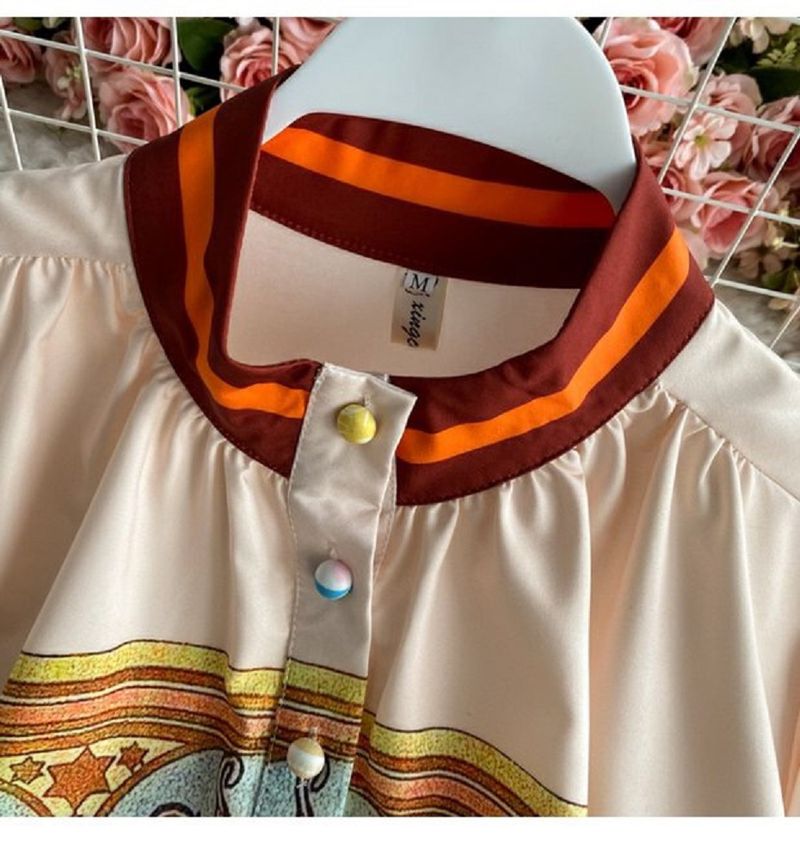 Jupe à fleurs pour femmes, chemise imprimée, ensemble deux pièces_voghion.com