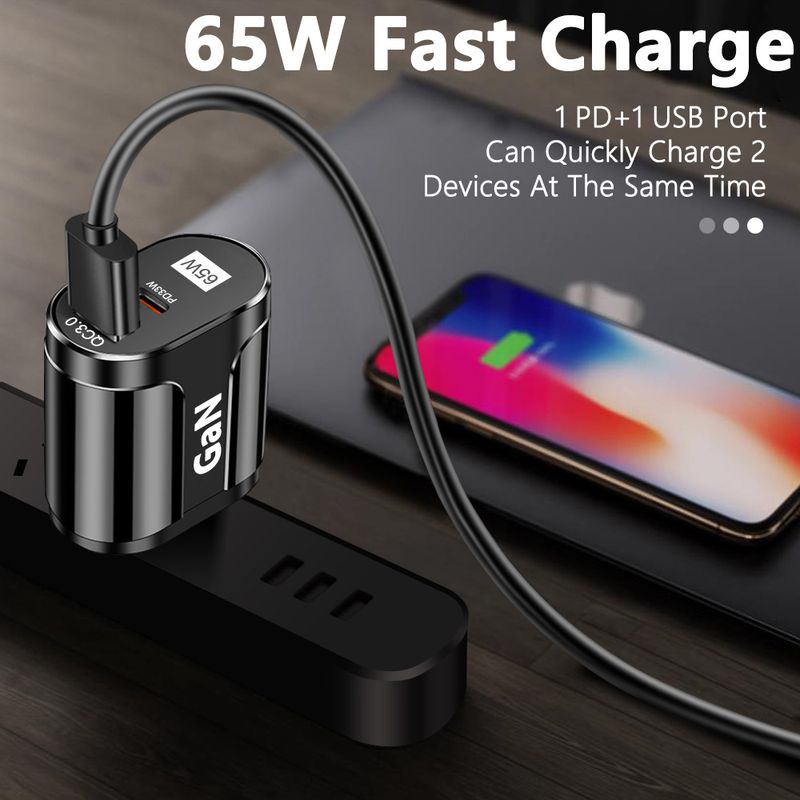 Music Festival 65 W australisches Standard-Galliumnitrid-PD-Schnellladegerät für Mobiltelefone QC3.0-Laptop-GaN-Netzteil_voghion.com