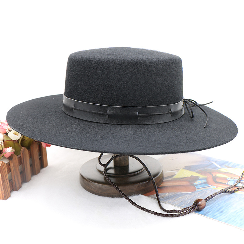 Cappelli di lana caldi cappelli autunnali e invernali Cappelli piatti cintura inglese francese a tesa larga_voghion.com