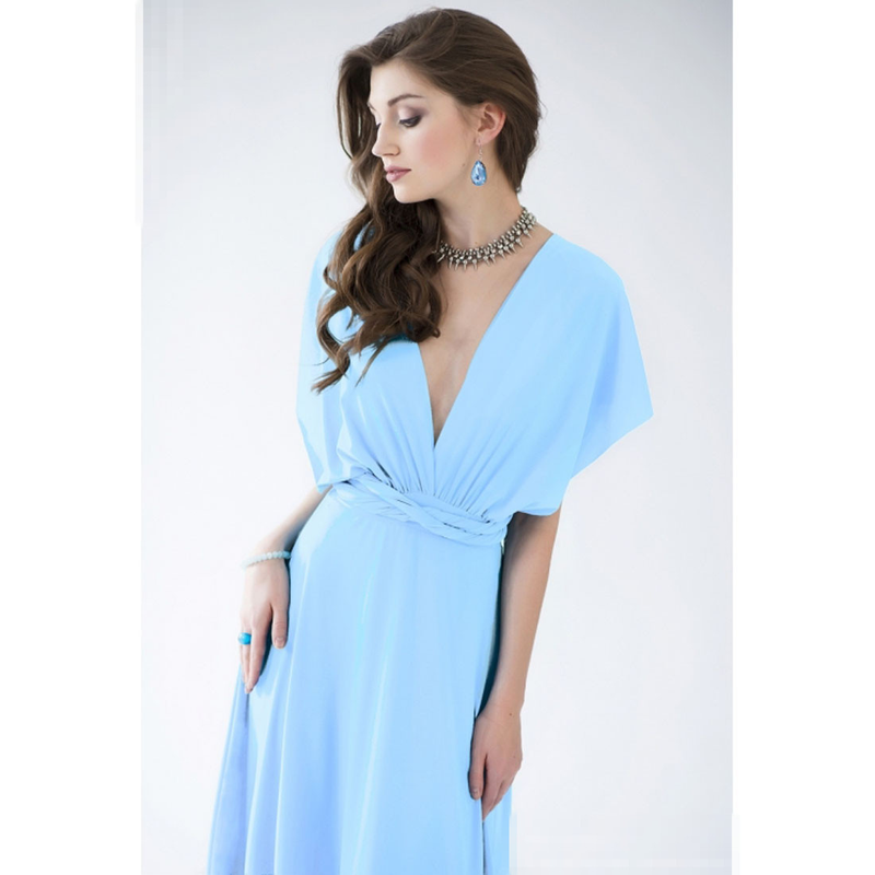 Abito lungo rosso con fasciatura multi-corda sexy multi-usura alla moda da donna_voghion.com