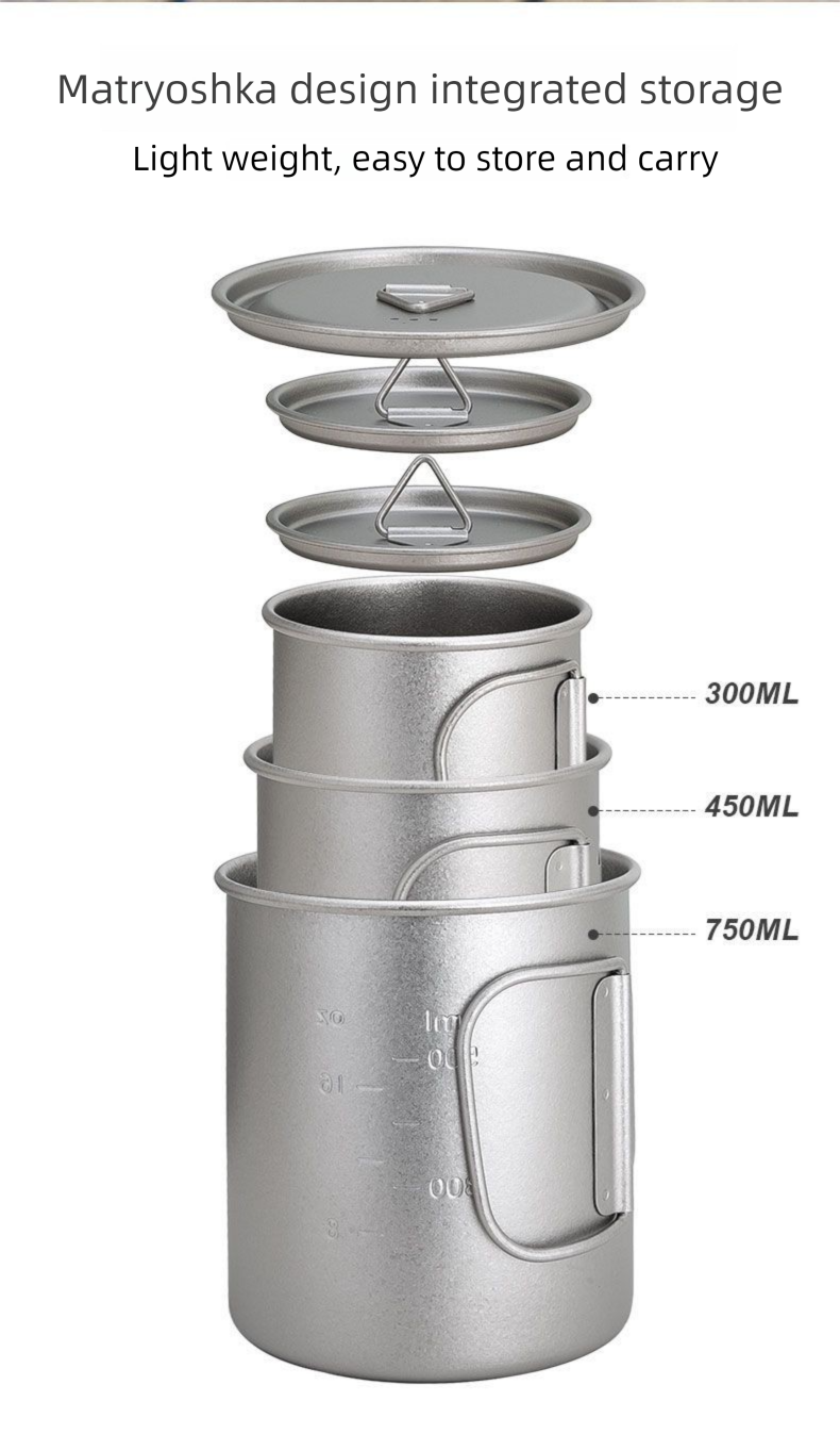 Tazza pieghevole in lega di titanio per tè e caffè portatile da campeggio all'aperto TiTo Pure Water_voghion.com