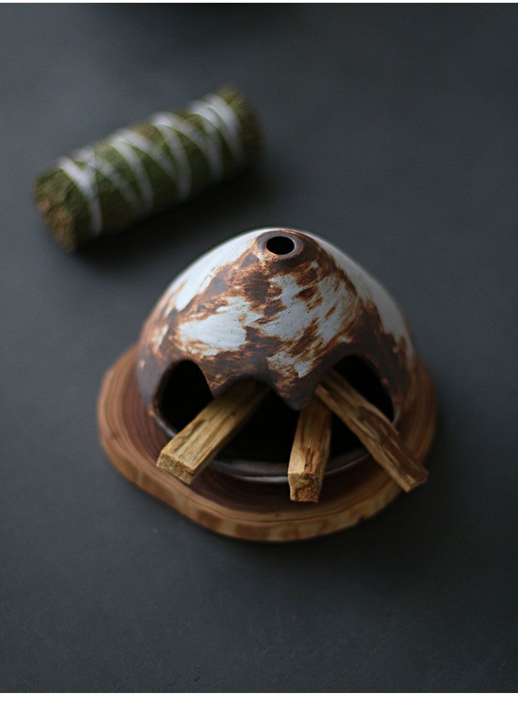 Peruanischer Palo Santo Halter Brenntablett Salbeiständer Keramik Weihrauchbrenner Diffusor_voghion.com