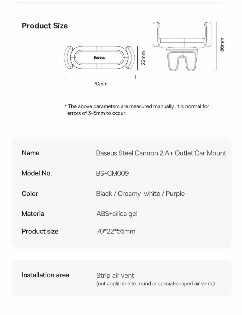 Baseus Autotelefonhalter für Universal-Handyhalter-Ständer Autotelefonständer für Auto-Luftauslasshalterung Auto-Handy-Unterstützung_voghion.com