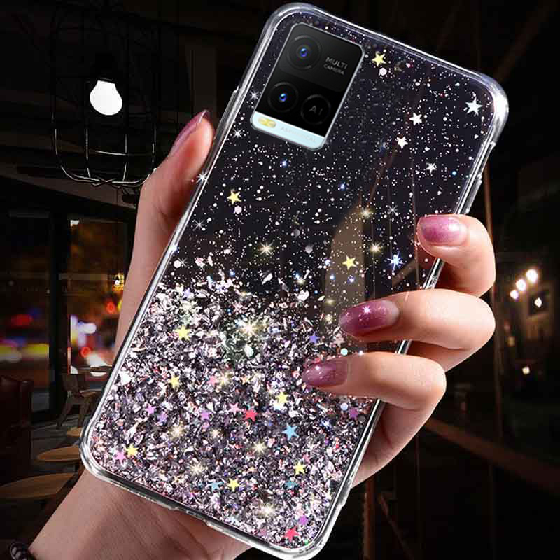 Bling Glitter Shockproof Cover for Vivo Y33S Y33T Y32 5G Y12S Y31 Soft sequins silikonové pouzdro Vivo Y21T Y74S Y21S Y76S 5G_voghion.com