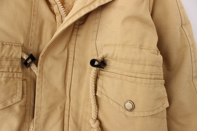 Abbigliamento per bambini, giacca a vento con cappuccio e cappuccio in velluto spesso, antifreddo, invernale, in cotone per bambini_voghion.com