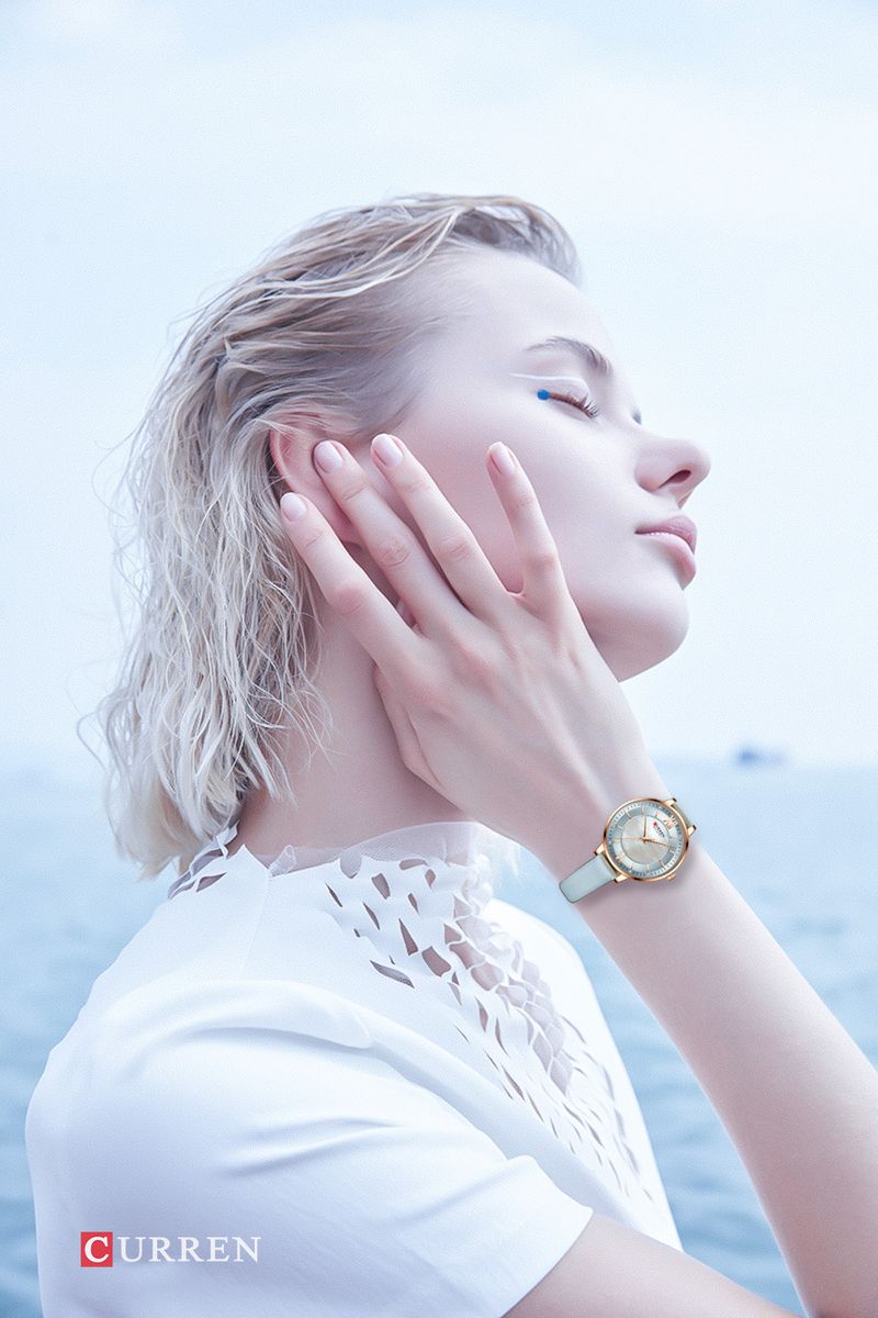 Elegante orologio al quarzo da donna con quadrante a conchiglia, cinturino in pelle ultrasottile, resistente all'acqua fino a 30 m, orologio a conchiglia con quadrante piccolo, cinturino ultrasottile impermeabile_voghion.com