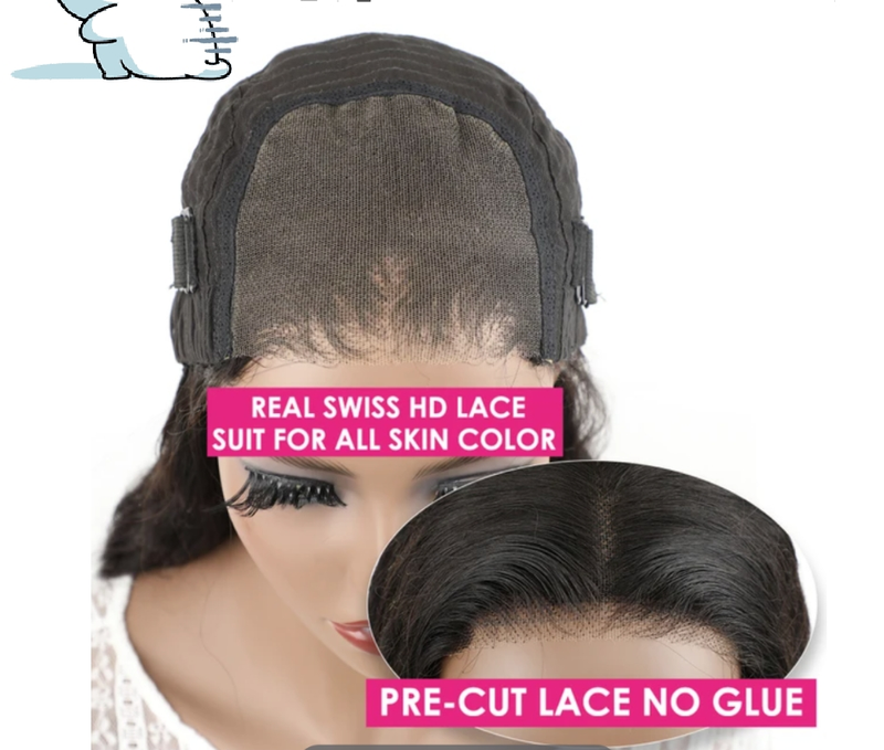 Pelucas Wear And Go Bob para mujer, cabello humano liso sin pegamento, pelucas de cabello humano listas para usar, peluca de aire de encaje precortada en oferta_voghion.com