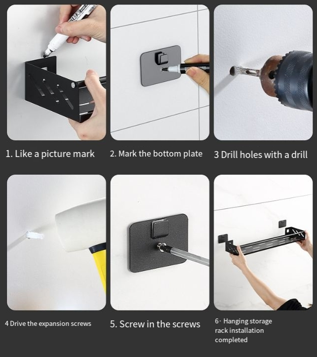 Küchenregal aus Edelstahl zur Wandmontage, stanzfrei, für den Haushalt, Gewürze, Öl- und Salzbehälter, Aufbewahrungsregal_voghion.com