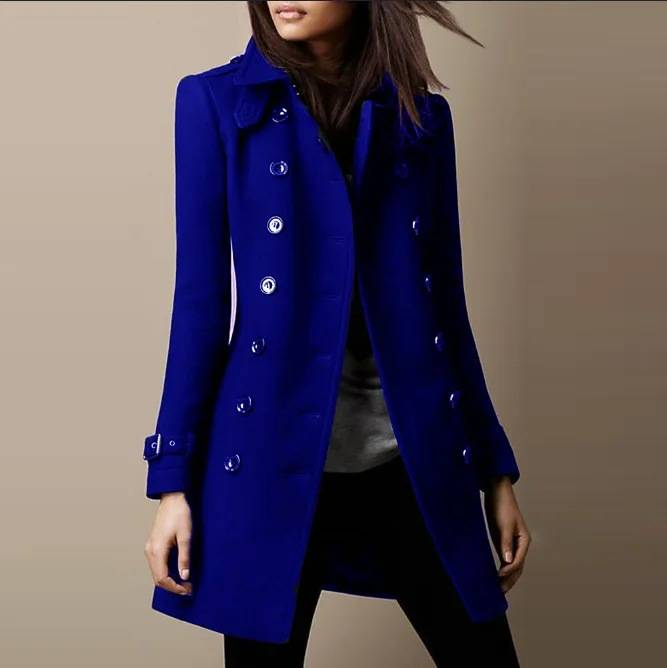 New autumn and winter woolen women's coat mid-length woolen coat_voghion.com