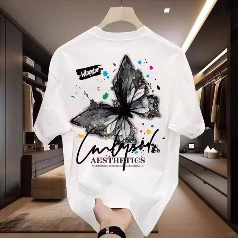 2025 Zomer Losse Heren En Dames Pullover 100% Katoen Korte Mouw T-shirt_voghion.com