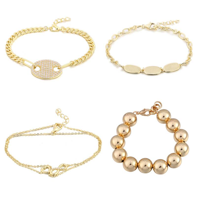 Bracciale da donna in argento sterling con brillantini e oro, con zirconi versatili e raffinati, con data di nascita_voghion.com