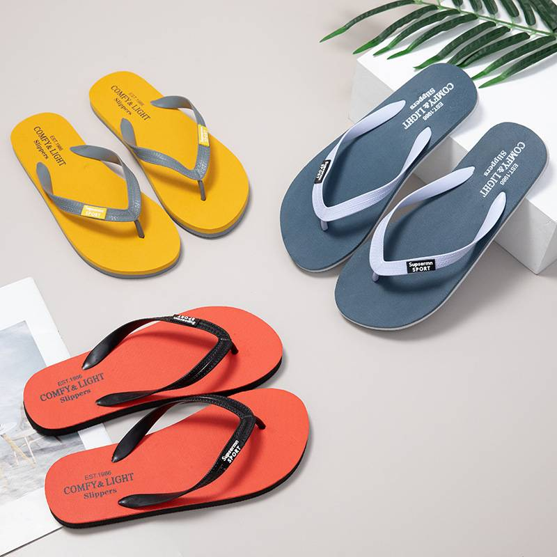 Tongs plates pour hommes, confortables et extensibles, idéales pour dormir à la maison, en vacances, en centre de villégiature et à la plage._voghion.com