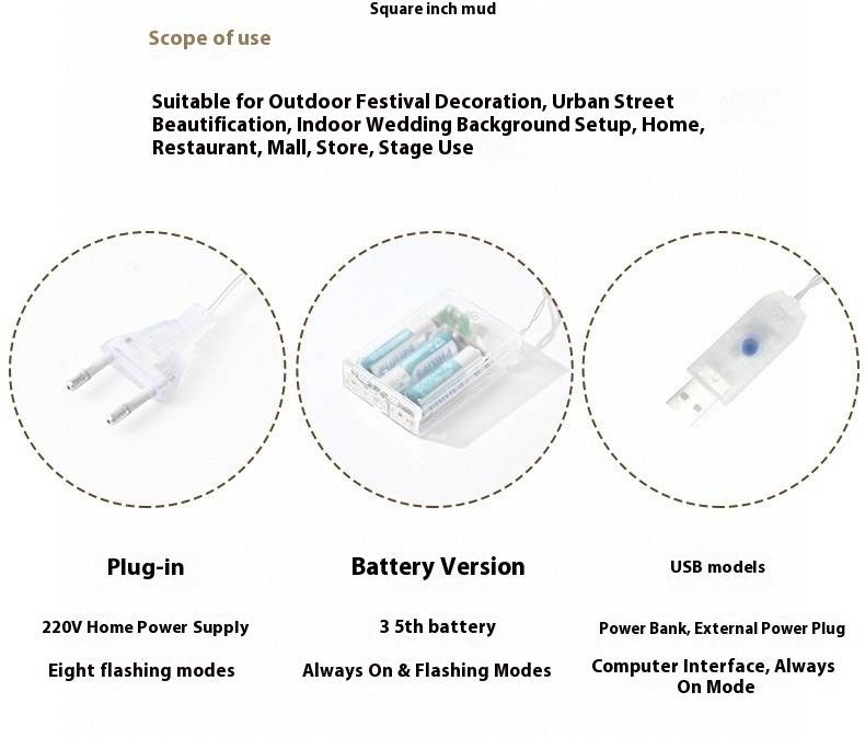 Guirnalda de luces LED encantadas: funciona con USB y pilas, con 13 diseños mágicos (blanco cálido y multicolor, longitudes de 1,9 a 11 m)_voghion.com