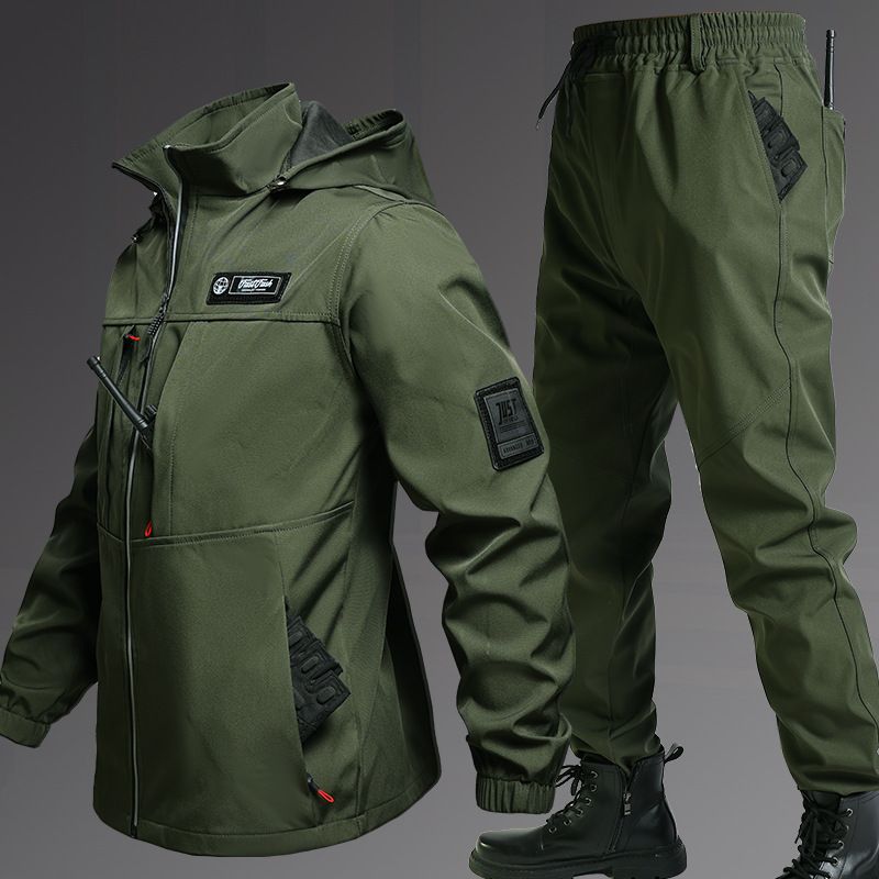 Completo giacca e pantaloni softshell impermeabili con fodera in pile da uomo – Abbigliamento da lavoro e da escursionismo invernale | Antivento e resistente | Opzioni multicolore_voghion.com