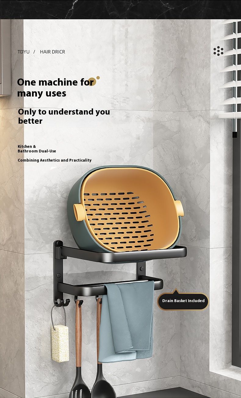 Wandgemonteerde wastafelhouder zonder boren – ruimtebesparende badkamerplank voor emmers en wastafels (10 kg belasting, verstelbare breedte, enkele/dubbele laag)_voghion.com