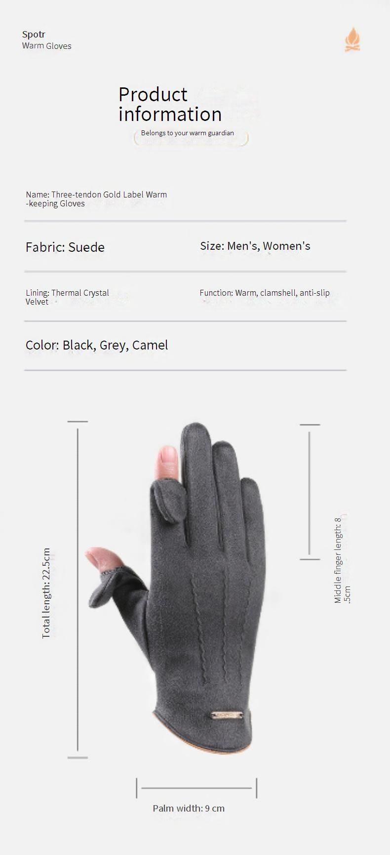 Gants de cyclisme d'hiver T-BAGWELL pour hommes et femmes - Compatibles avec les écrans tactiles, coupe-vent, antidérapants et thermiques, avec découpes pour les doigts et logo en métal_voghion.com