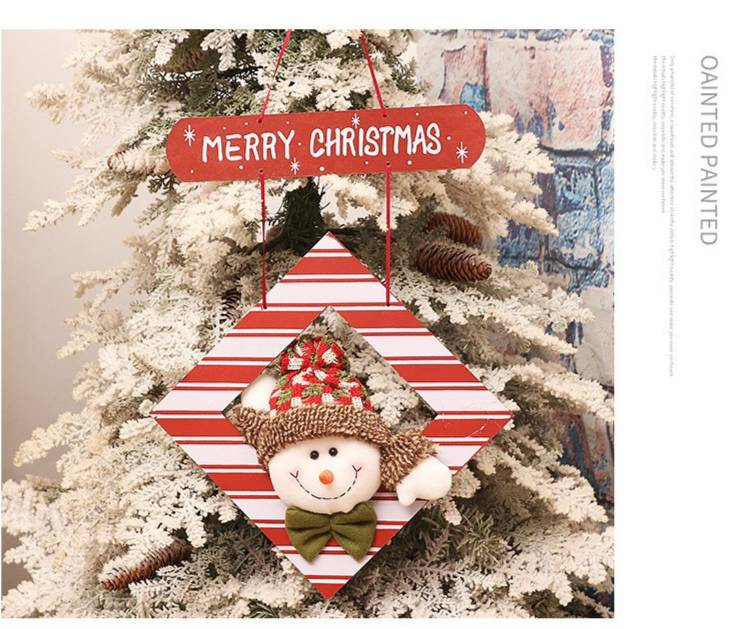 Handcrafted Wooden Christmas Ornaments – Santa, Snowman & Reindeer Trio Hanging Decor For Doors, Windows & Festive Displays_voghion.com