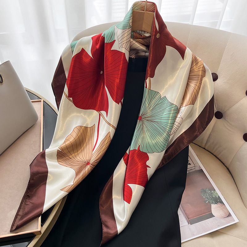 Silk New Product 90 Small Square Women's Fashion Versatile Colored Printed Scarf, Satin Collar_voghion.com