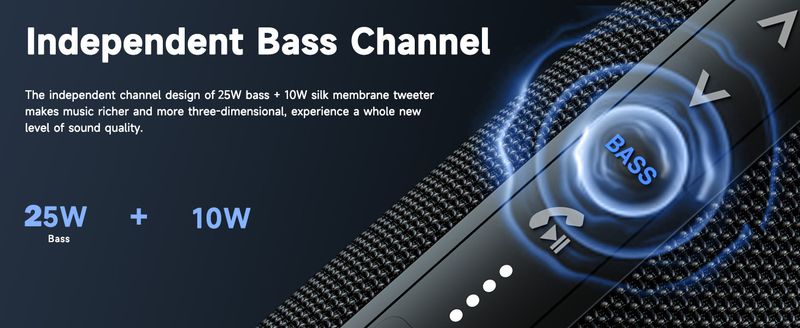 10X Bluetooth Speaker 35W - IPX Waterproof, Powerful Stereo Sound, 24 Hours Playtime, TWS Pairing, Dazzling Lights_voghion.com