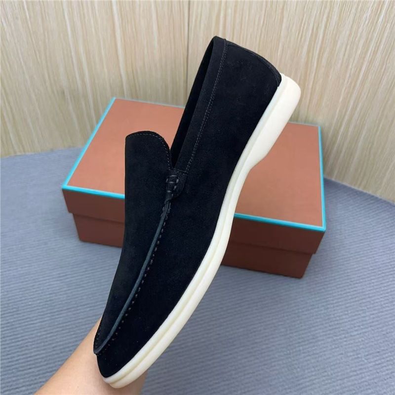 Slip-On-Loafer aus echtem Leder 25 neue lässige Mokassins aus Rindsleder mit weißer Sohle für Männer und Frauen_voghion.com