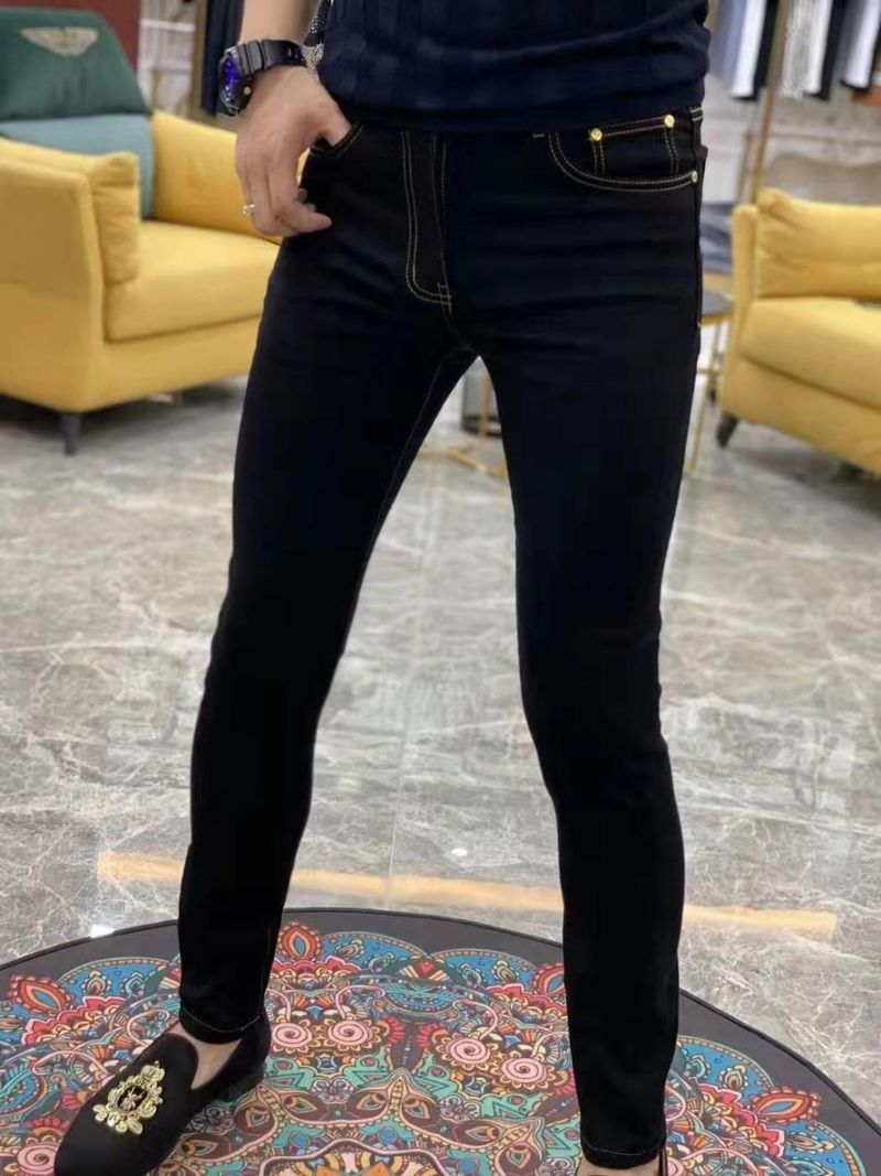 Men's Jeans 2024 Spring New High Elastic Straight Leg Slim Fit Trendy Versatile Pants For Men_voghion.com