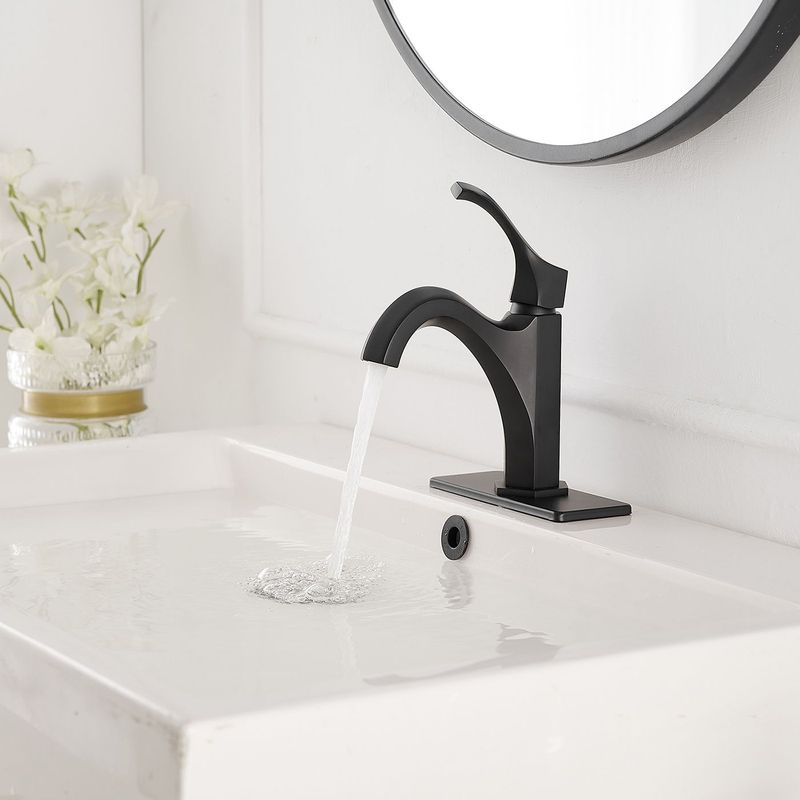 Single Handle Single Hole Farmhouse Bathroom Faucet Bathroom Drip-Free Vanity RV Sink Faucet In Matte Black_voghion.com