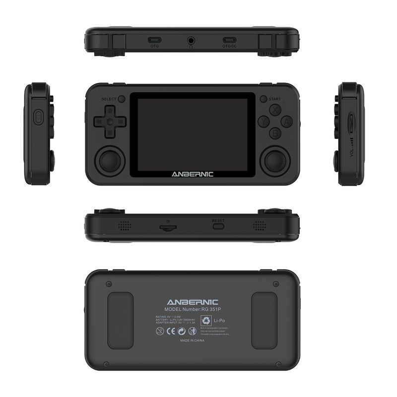 ANBERNIC RG351P Handheld-Retro-Spielkonsole RK3326 3,5-Zoll-IPS-Bildschirm 64-GB-TF-Karte 2500 klassische Spiele 3500 mAh_voghion.com