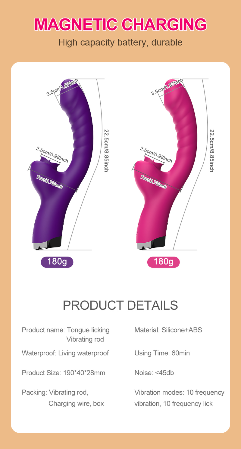 Vibromasseur pour femmes 2 en 1 léchage hine Clitoris stimulateur g-spot puissant Vibro gode baguette femelle Clitoris ventouse sexe adulte_voghion.com
