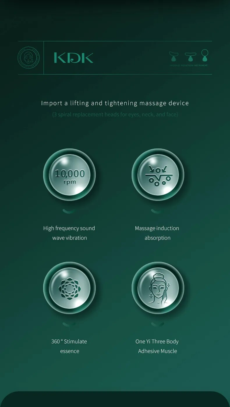 Massaggiatore viso HF a tutto tondo Collo Massaggio lifting occhi viso Ringiovanimento microcorrente Pelle antirughe Ca_voghion.com