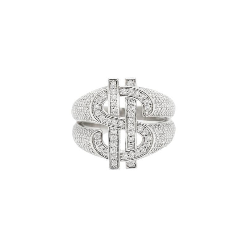 Dollar Sign Full Diamond Ring Hip Hop Men_voghion.com