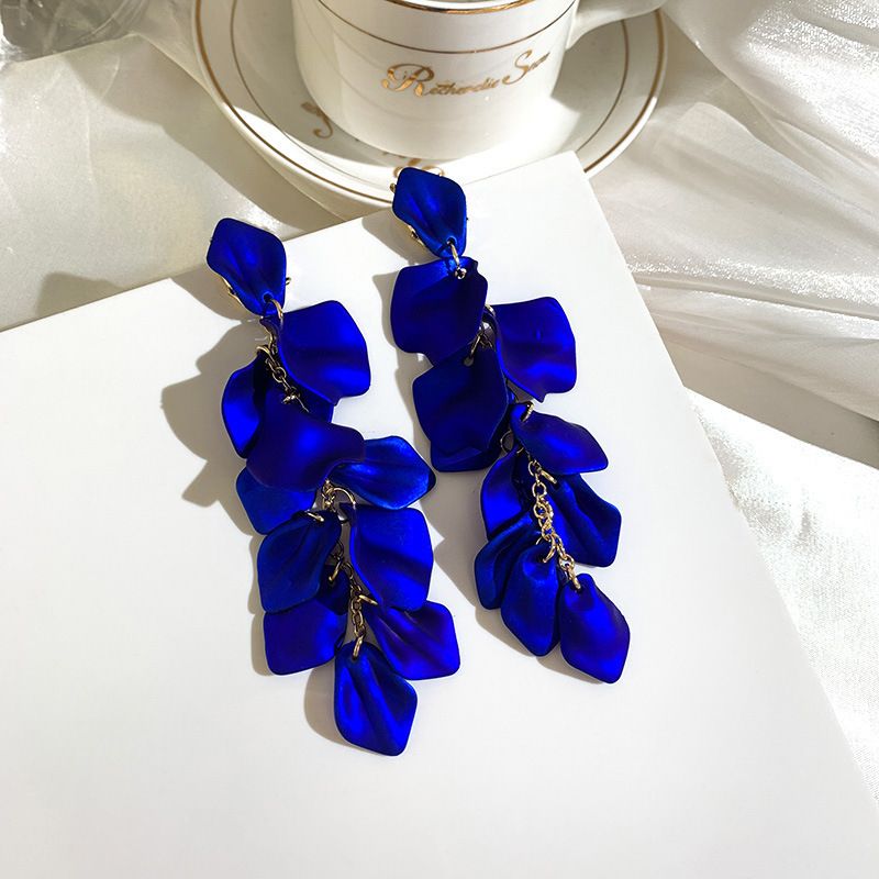 1 Paar elegante Ohrhänger mit Blumen-Motiv aus Metalllegierung für Damen_voghion.com