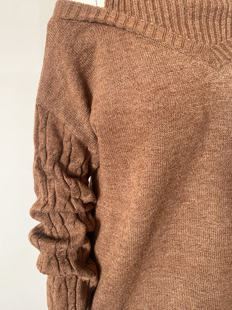 Schulterfreie Damen-Rollkragenpullover für Damen, lockere, grenzüberschreitende Pullover in großer Version für Damen_voghion.com