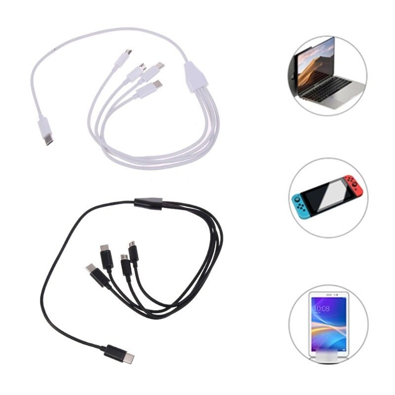 Câble répartiteur 4 en 1 USB Type C vers Micro USB Type C pour chargement de téléphone portable_voghion.com
