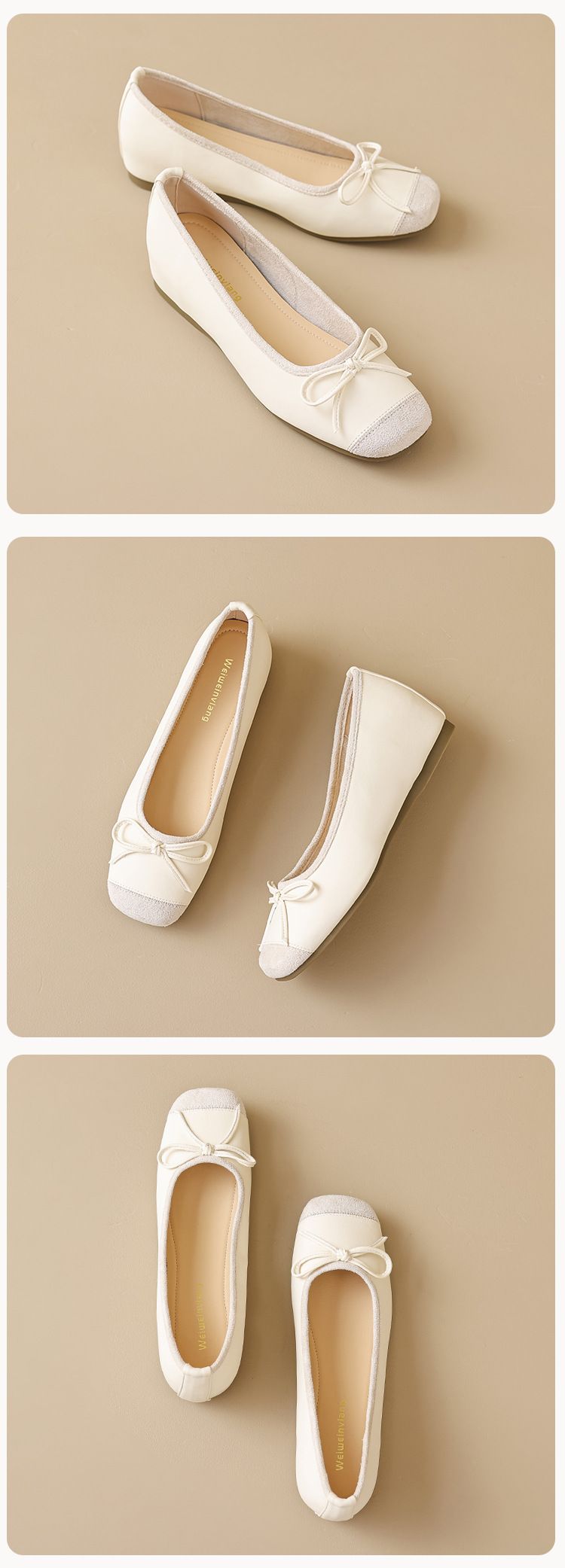 French Square Head Single Shoes Women's One-pedal Bow Thick Sole Inner Height Increase Shallow Mouth Grandma Shoes_voghion.com