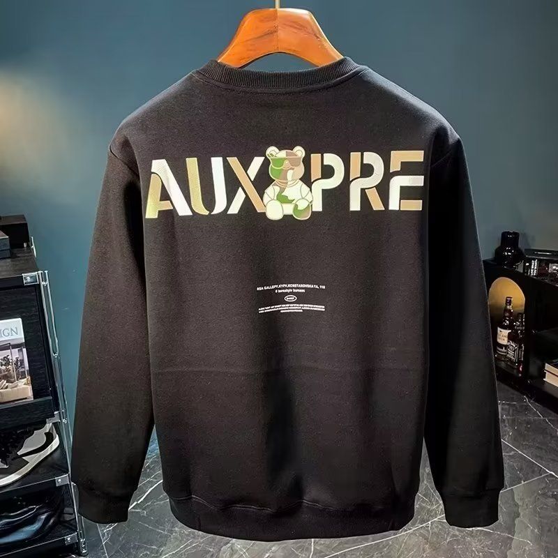 Bluza męska z okrągłym dekoltem Męska luźna konstrukcja Sense Smiley Print Amerykański styl Retro Instagram Style Modna markowa bluzka na wiosnę i jesień_voghion.com