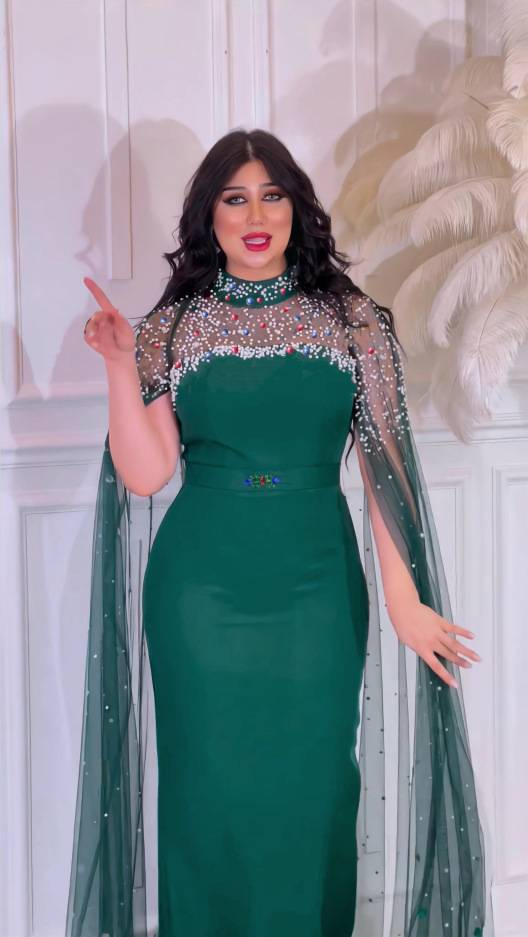 Moslem Abaya Arabesch Kleeder Beaded Mesh Kleed Robe Iftar Luxus Rock_voghion.com