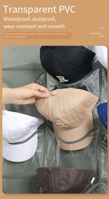 Storage Hanging Bag Transparent Pocket Door Hanging Bag Baseball Hat Storage Bag New Hanging Storage Bag_voghion.com