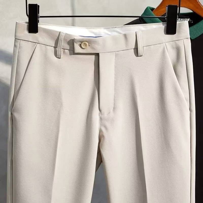 Herrenbekleidung Herren Stretch Slim-Fit Chinos - Leichte 9/4-Hose (All-Season Essential)_voghion.com