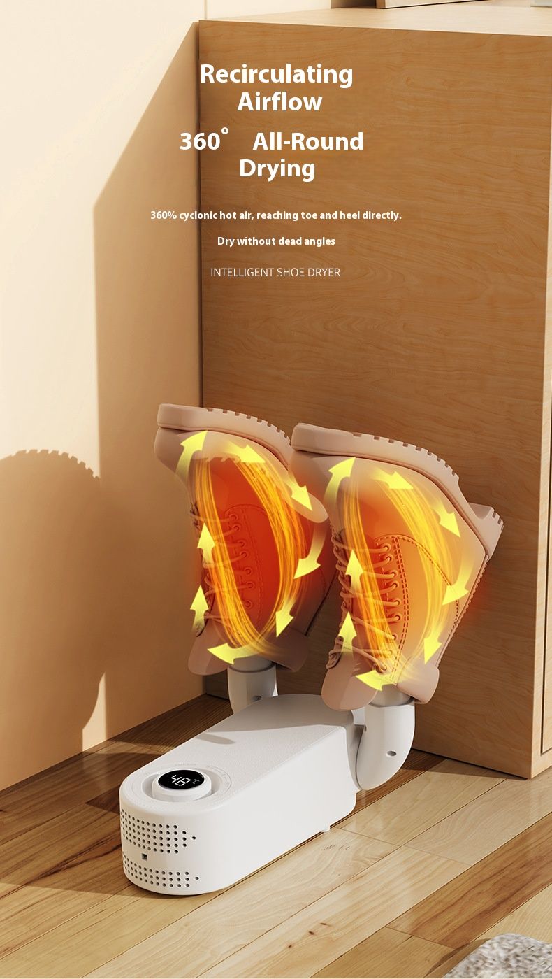 Smart Foldable Shoe Dryer With Timer & UV Light - Adjustable Footwear Warmer For Sneakers, Boots & Kids Shoes | Fast Drying & Odor Removal_voghion.com