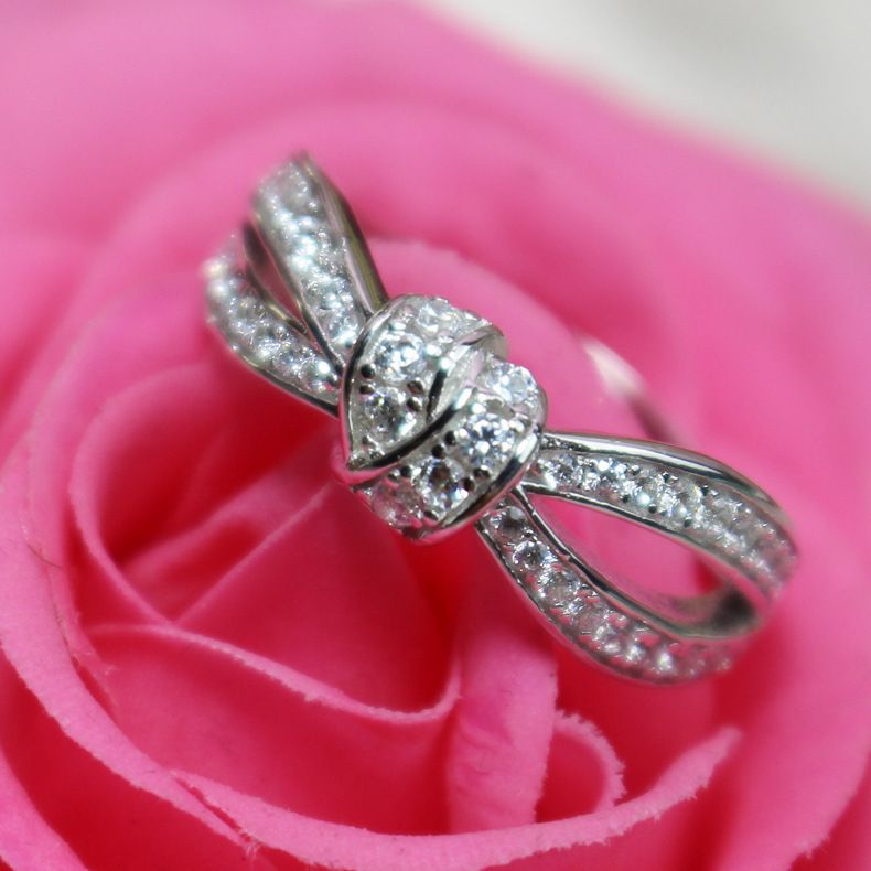 Anello con nodo a farfalla in oro rosa, nuovo, con diametro completo, per donna_voghion.com