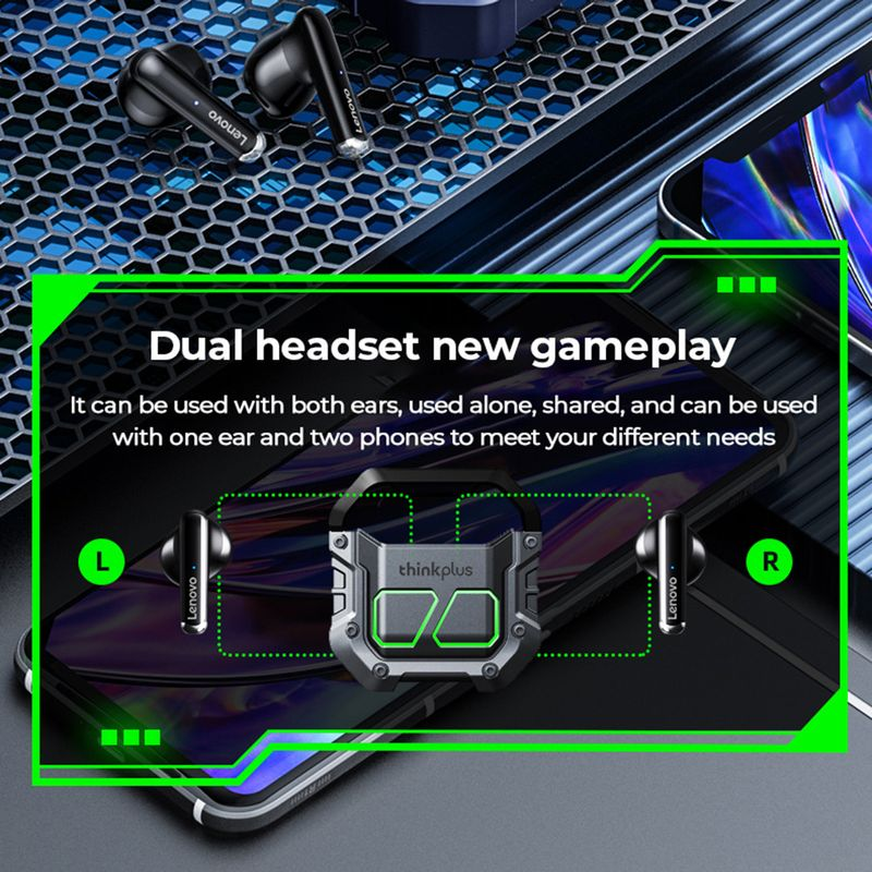 1 Paar Kopfhörer Dual Mode Switching Gaming Bunte Lichter Mecha Style Design Version Anruf Wasserdicht Wireless Bluetooth_voghion.com
