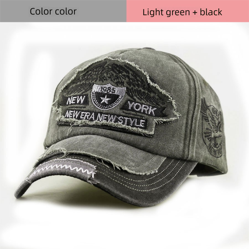 Neu 1985 Brief Stickerei NEW YORK Baseball Gewaschen Vintage Baumwolle Patchwork Farbe Block Outdoor Duckbill Cap_voghion.com