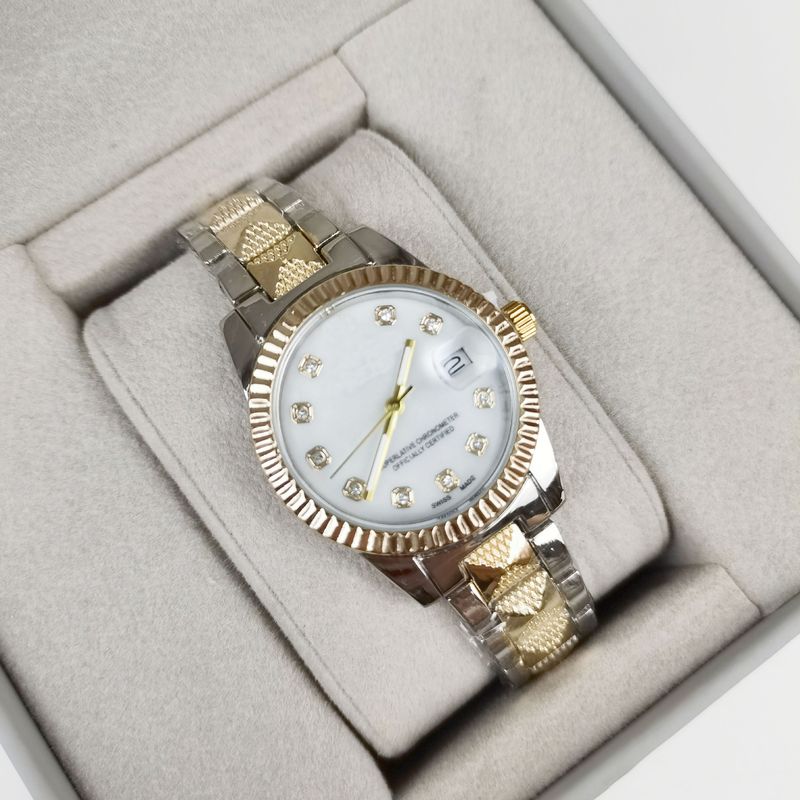 Diary Diamond Set Stainless Steel Strap Business Quartz Women's Watch Men's_voghion.com