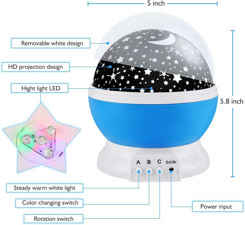 Nebula-Sternenprojektor – 360°-Drehung mit 12 Farboptionen_voghion.com